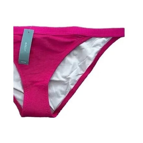 NWT J. Crew Ribbed Trim Hipster Full Coverage High Leg Bikini Bottom 2X Pink - Picture 3 of 13